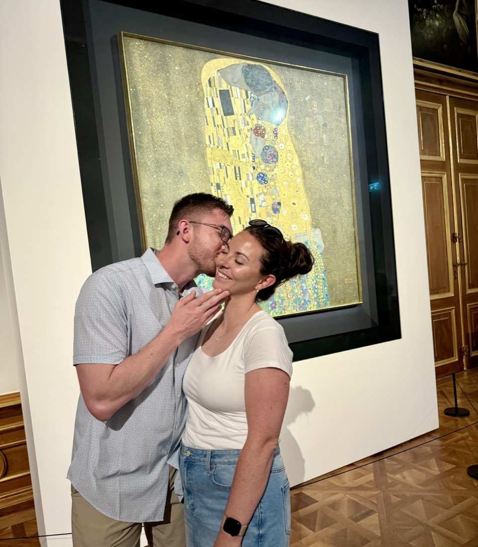 Hailey Johnson visiting an art museum while travelling
