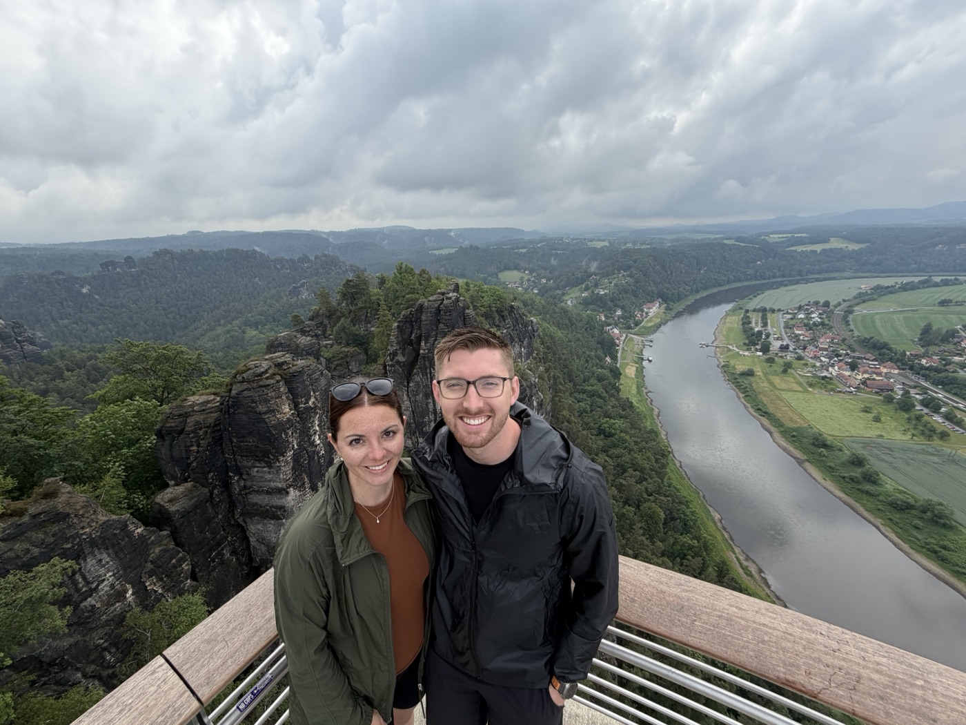 Hailey Johnson at a river overlook while travelling